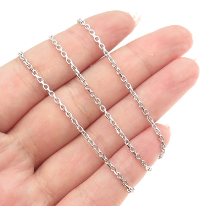 925 Sterling Silver Italy Cable Chain Necklace 16"