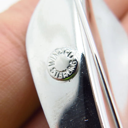 925 Sterling Silver Vintage Winard Leaf Textured Pin Brooch
