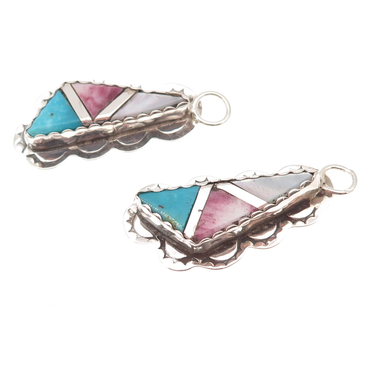 Orlando Crespin Kewa Old Pawn Sterling Silver Vintage Multi-Gem Jacket Earrings