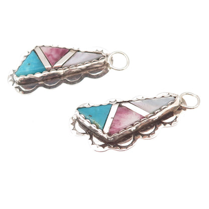 Orlando Crespin Kewa Old Pawn Sterling Silver Vintage Multi-Gem Jacket Earrings