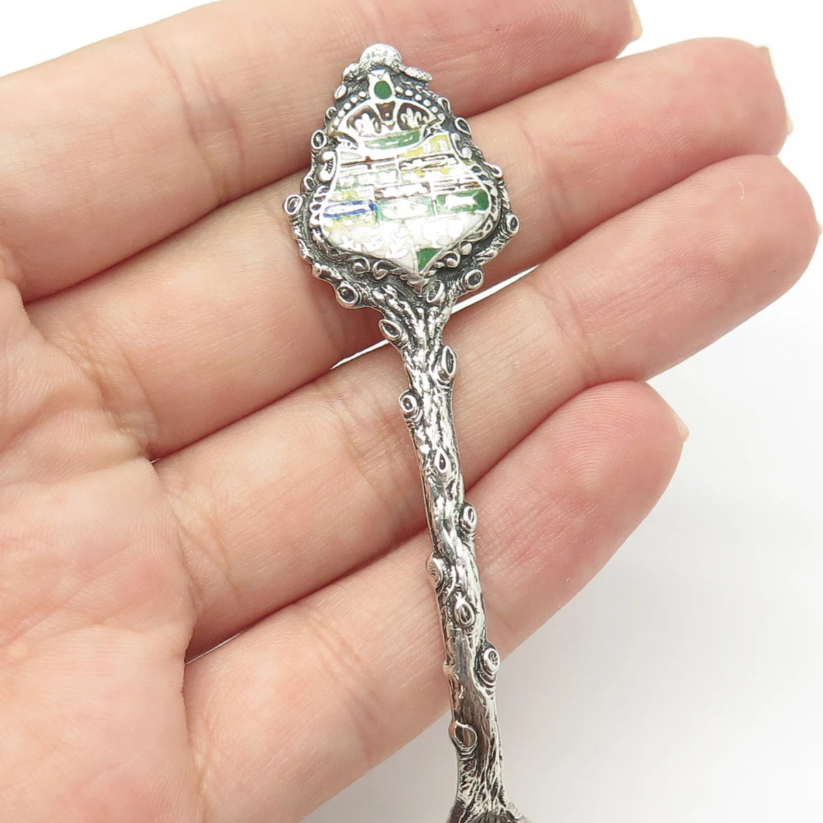 925 Sterling Silver Antique Art Deco P.W. Ellis & Co. Enamel Niagara Falls Spoon