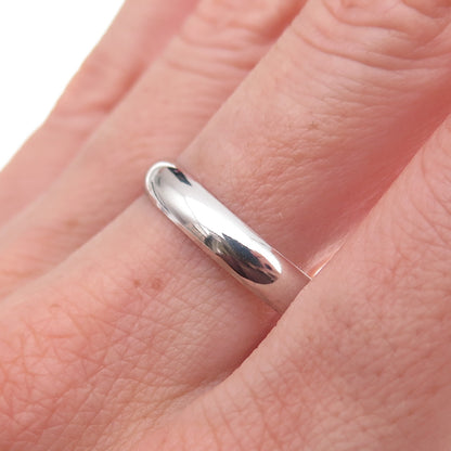 925 Sterling Silver Vintage Classic Wedding Band Ring Size 12.25