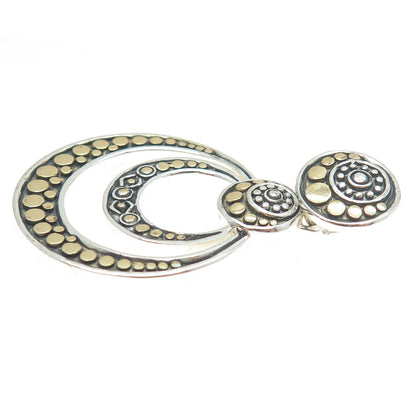 925 Sterling Silver 2-Tone Vintage Ethnic Dots Pendant