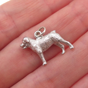 J.M. Fisher 925 Sterling Silver Vintage Rottweiler Dog 3D Charm Pendant