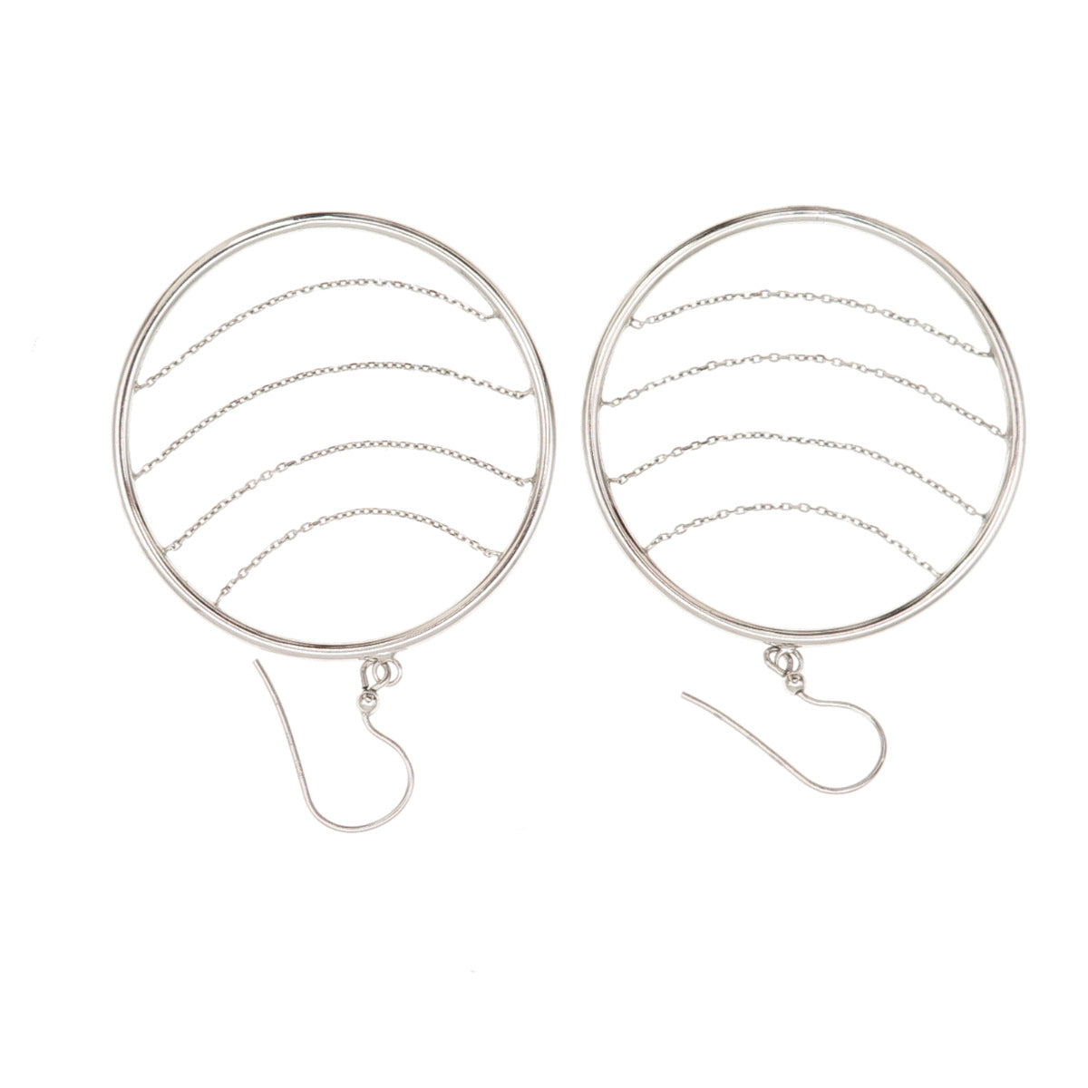 Milor 925 Sterling Silver Italy Chain Circle Dangle Earrings