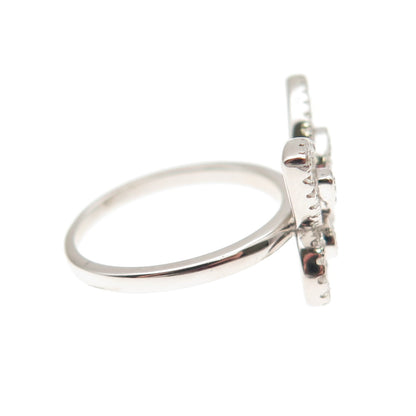 DSMK 925 Sterling Silver Round-Cut C Z Butterfly Ring Size 6