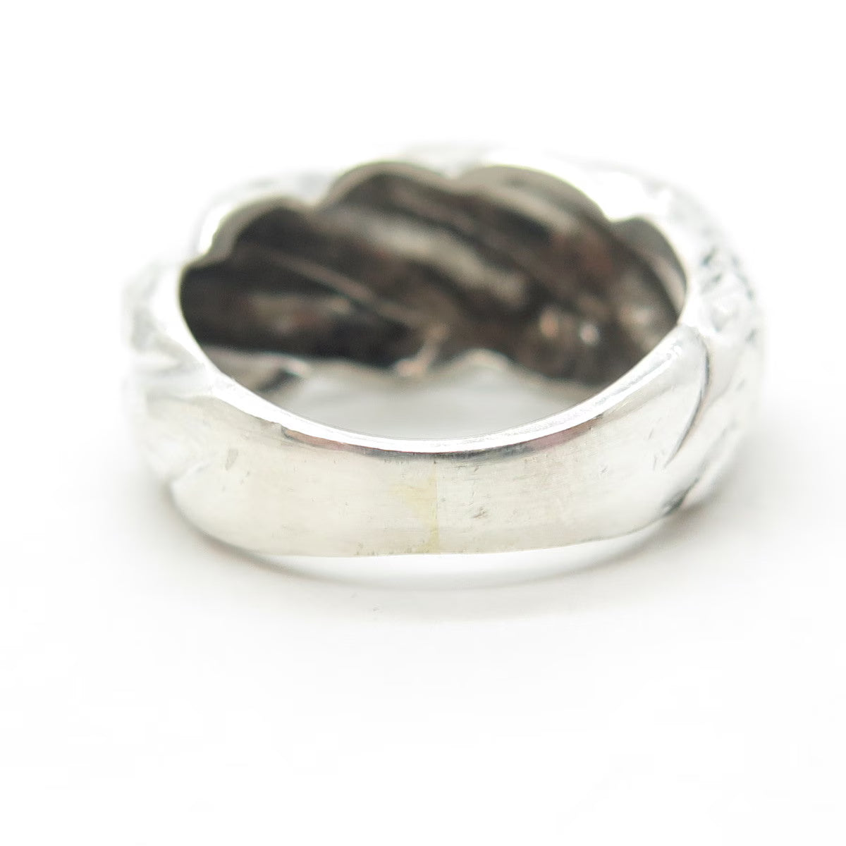 925 Sterling Silver Vintage Ribbed Ring Size 6.75