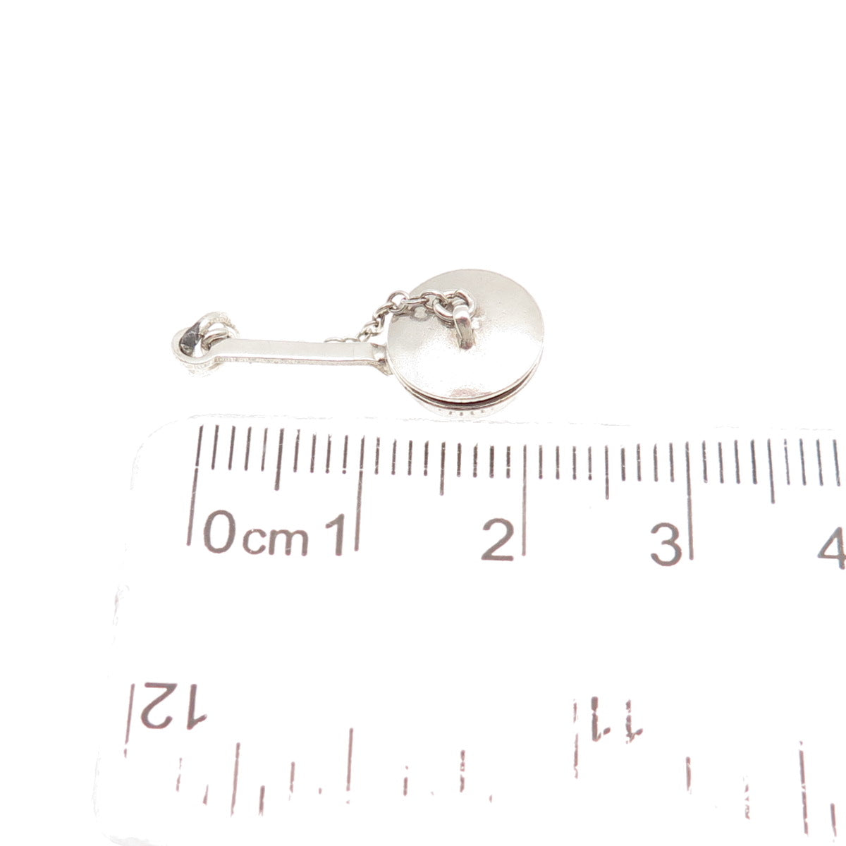 925 Sterling Silver Antique Art Deco Frying Pan Mini Pill Box Charm Pendant