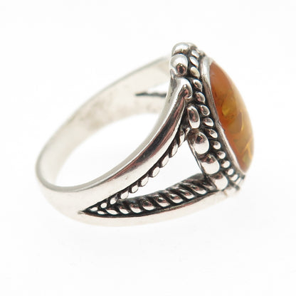 Carolyn Pollack Old Pawn Sterling Silver Vintage MOP Inlay Tribal Ring Size 7