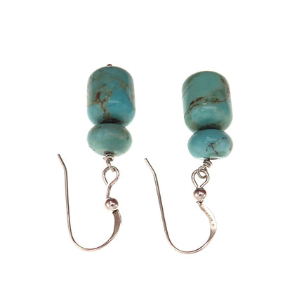 Jay King Desert Rose 925 Sterling Silver Vintage Real Turquoise Dangle Earrings