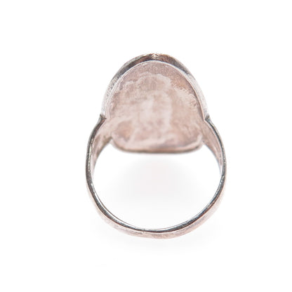 925 Sterling Silver Vintage Modernist Wave Oxidized Ring Size 6.75