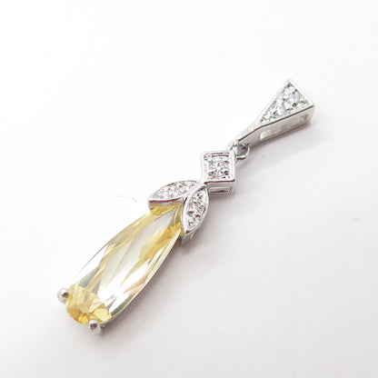 925 Sterling Silver White & Yellow C Z Pendant
