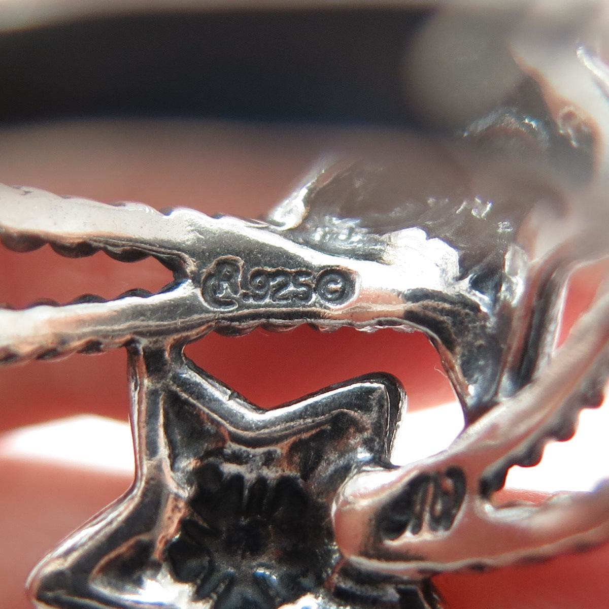 CAROLYN POLLACK AMERICAN WEST 925 Sterling Vintage Star Oxidized Ring Size 10.25