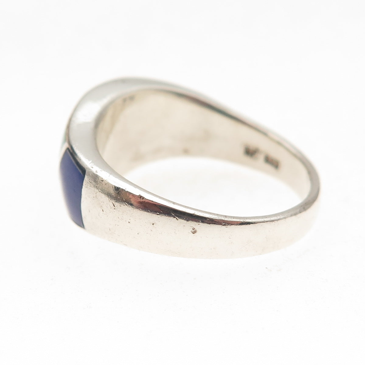 Chapal Zenray 925 Sterling Silver Vintage Real Turquoise & Lapis Ring Size 9.5