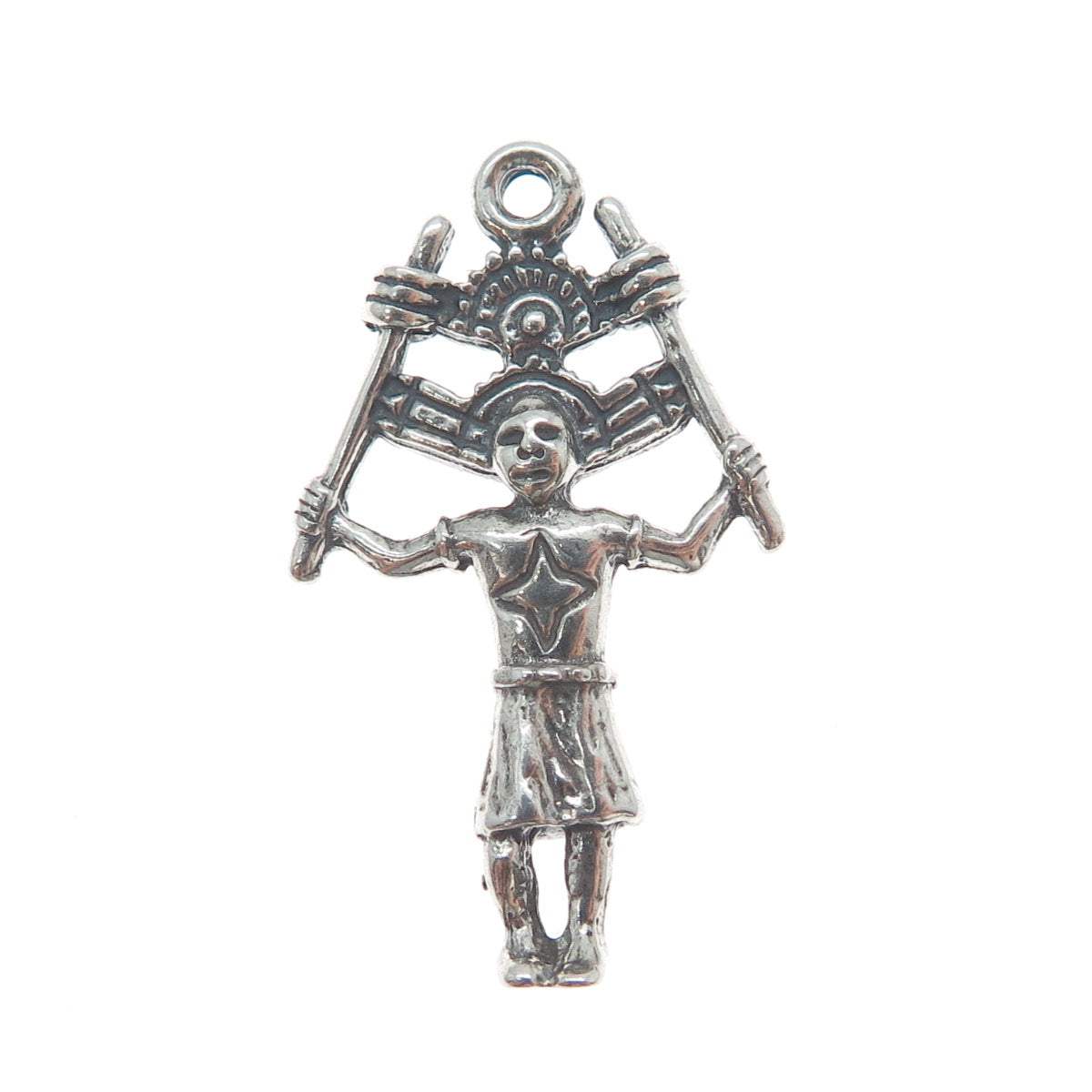 Old Pawn 925 Sterling Silver Vintage Southwestern Kachina Doll Tribal Pendant