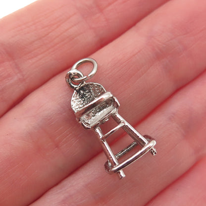 925 Sterling Silver Vintage Baby High Chair 3D Mini Charm Pendant