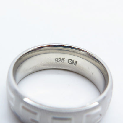 925 Sterling Silver Greek Maze Band Ring Size 5.75