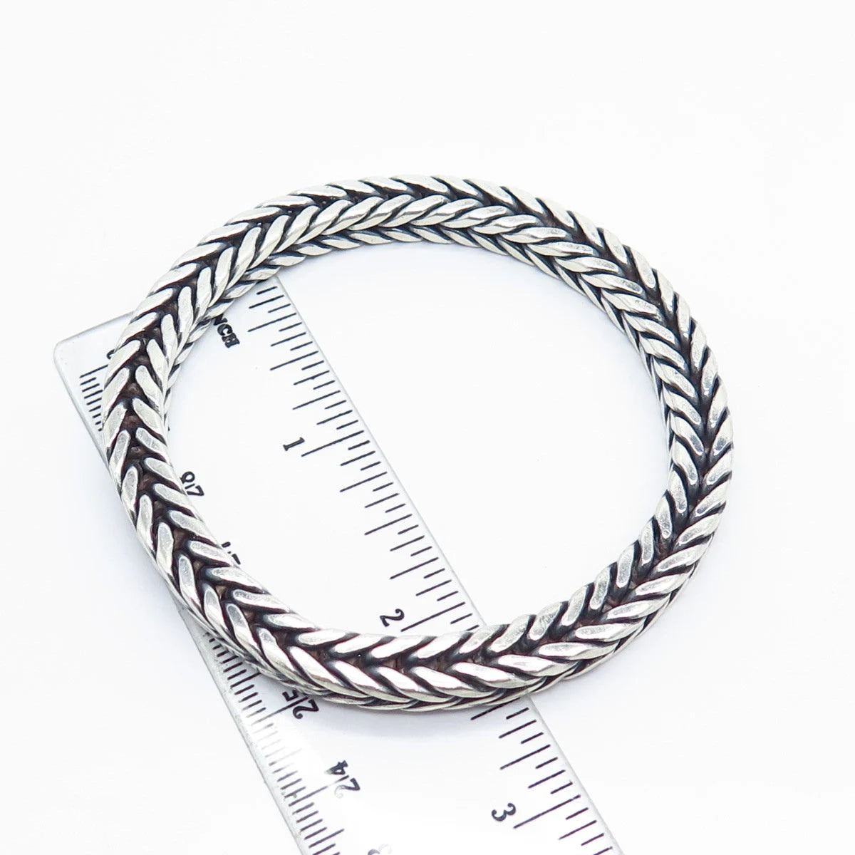 925 Sterling Silver Vintage Wheat Link Bracelet 7.5"