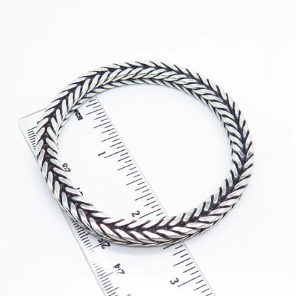 925 Sterling Silver Vintage Wheat Link Bracelet 7.5"
