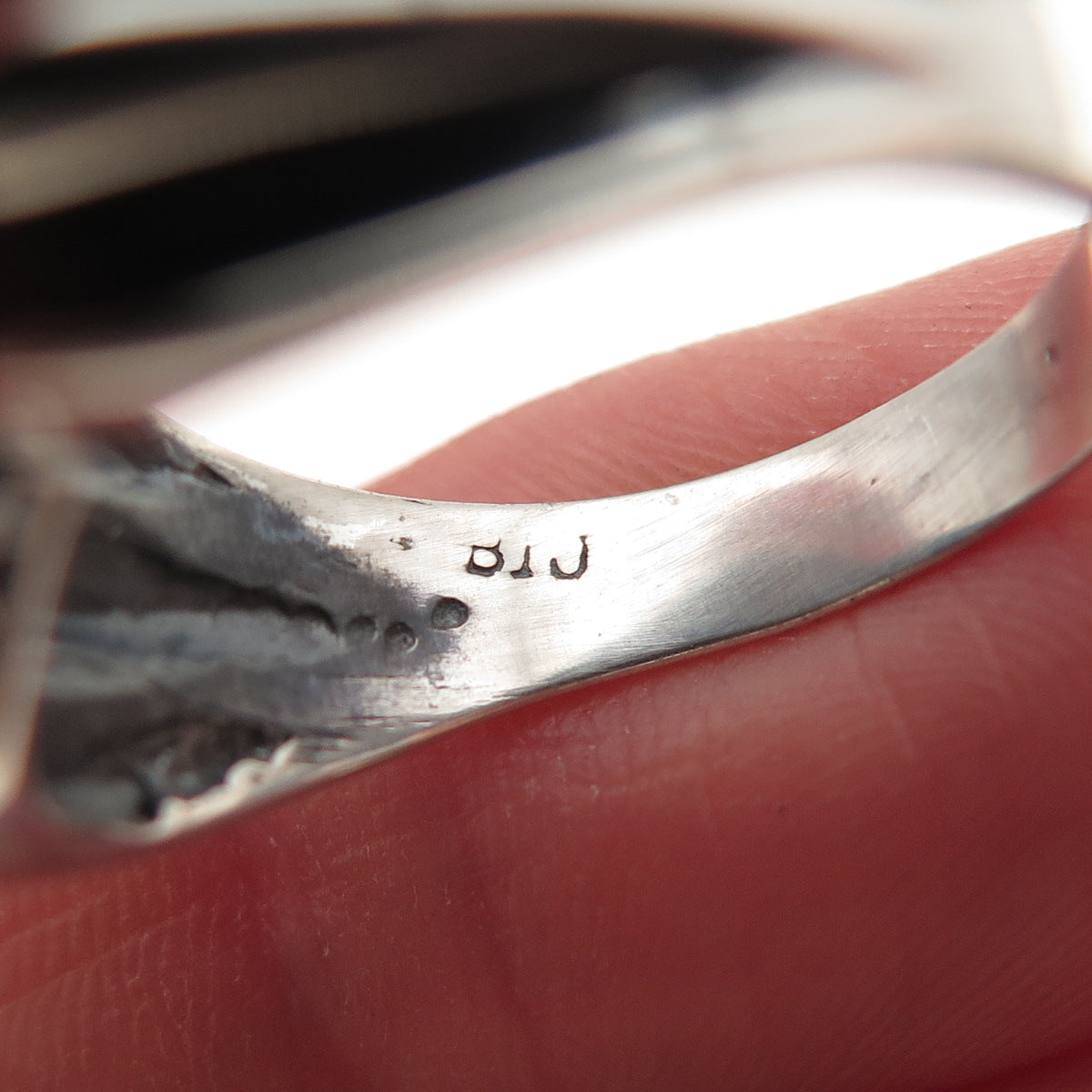 925 Sterling Silver Vintage Modernist Bypass Oxidized Ring Size 7.25