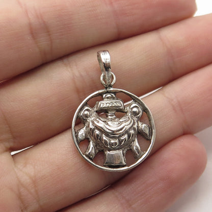 925 Sterling Silver Vintage Beetle Symbol Pendant