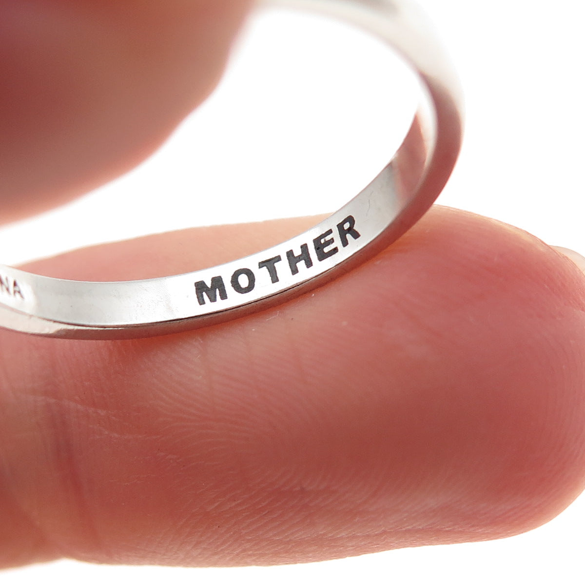 925 Sterling Silver Vintage Mother Infinity Ring Size 8