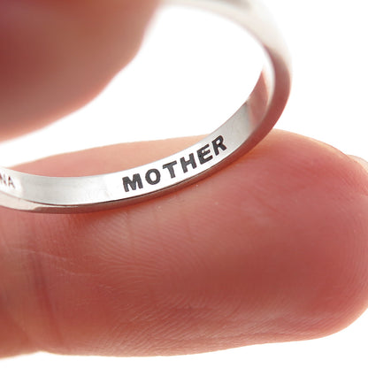 925 Sterling Silver Vintage Mother Infinity Ring Size 8