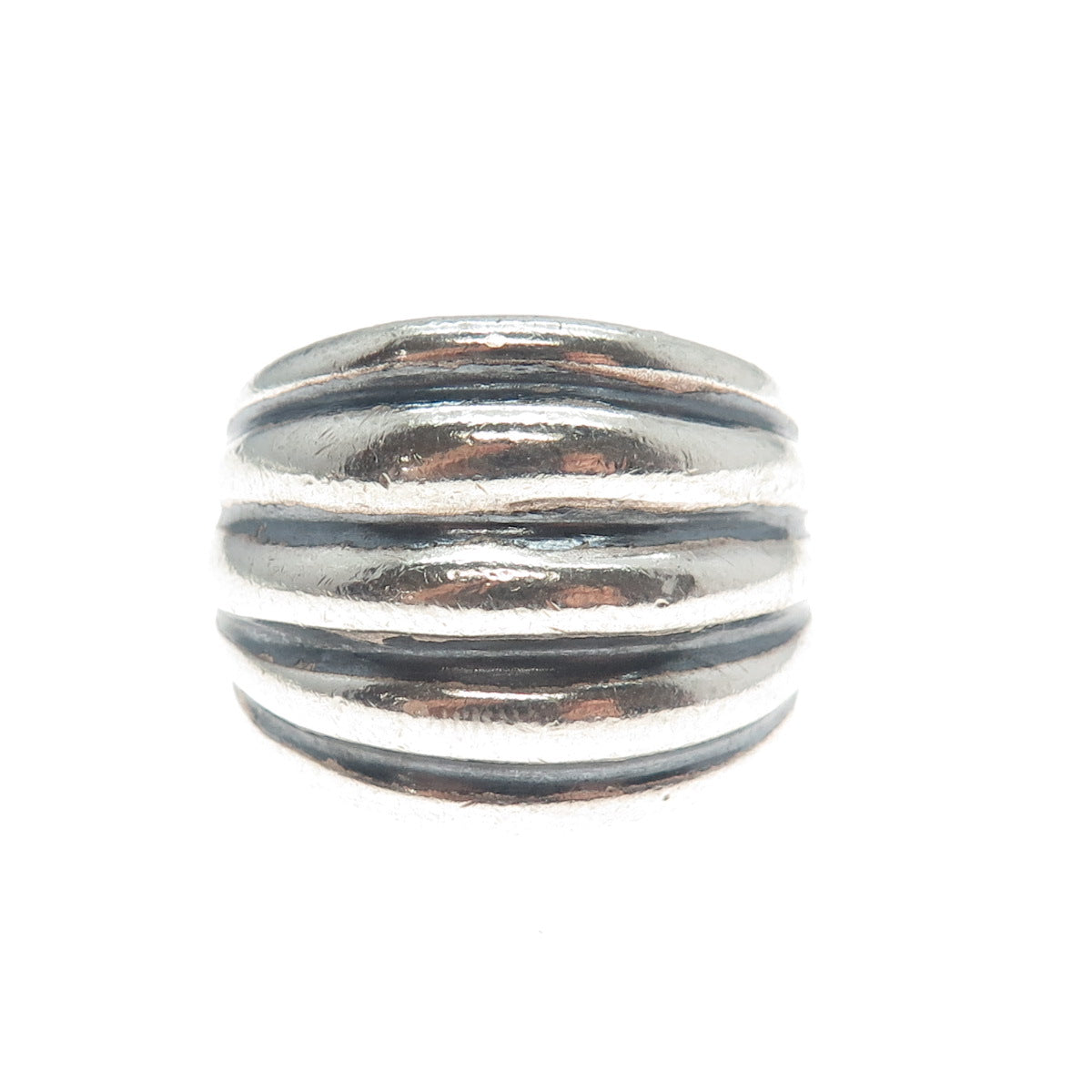 SILPADA 925 Sterling Silver Vintage Ribbed Wide Ring Size 8.75