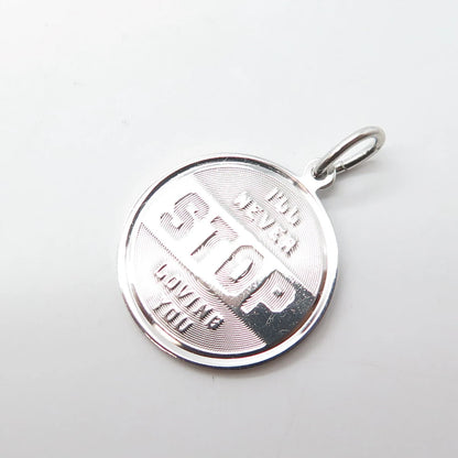ELCO 925 Sterling Silver Vintage "I'll Never Stop Loving You" Charm Pendant