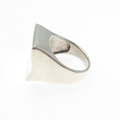 CHAPAL ZENRAY 925 Sterling Silver Vintage Modernist Wavy Ring Size 8.25