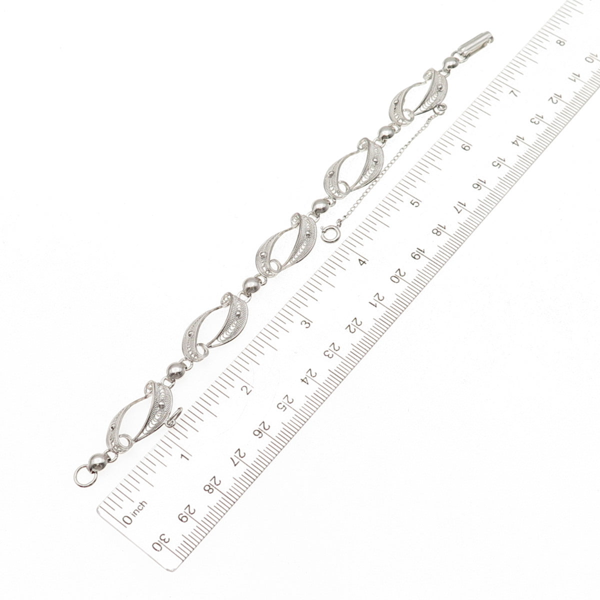 Sorrento 925 Sterling Silver Vintage Filigree Bracelet 7"