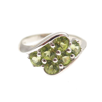 CNA Pranda 925 Sterling Silver Vintage Real Round-Cut Peridot Ring Size 9