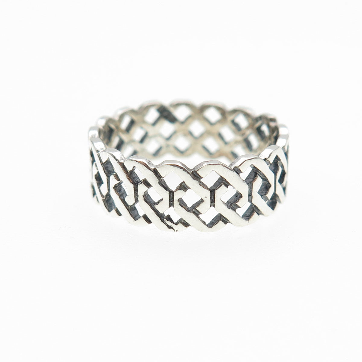 925 Sterling Silver Vintage Celtic Knot Band Ring Size 5.25