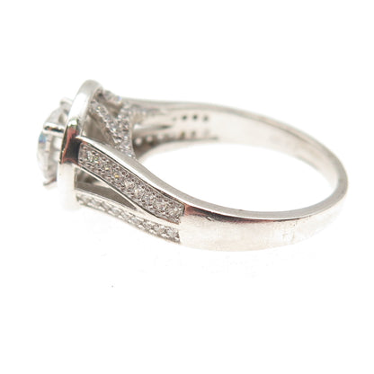 925 Sterling Silver Round-Cut C Z Engagement Ring Size 8