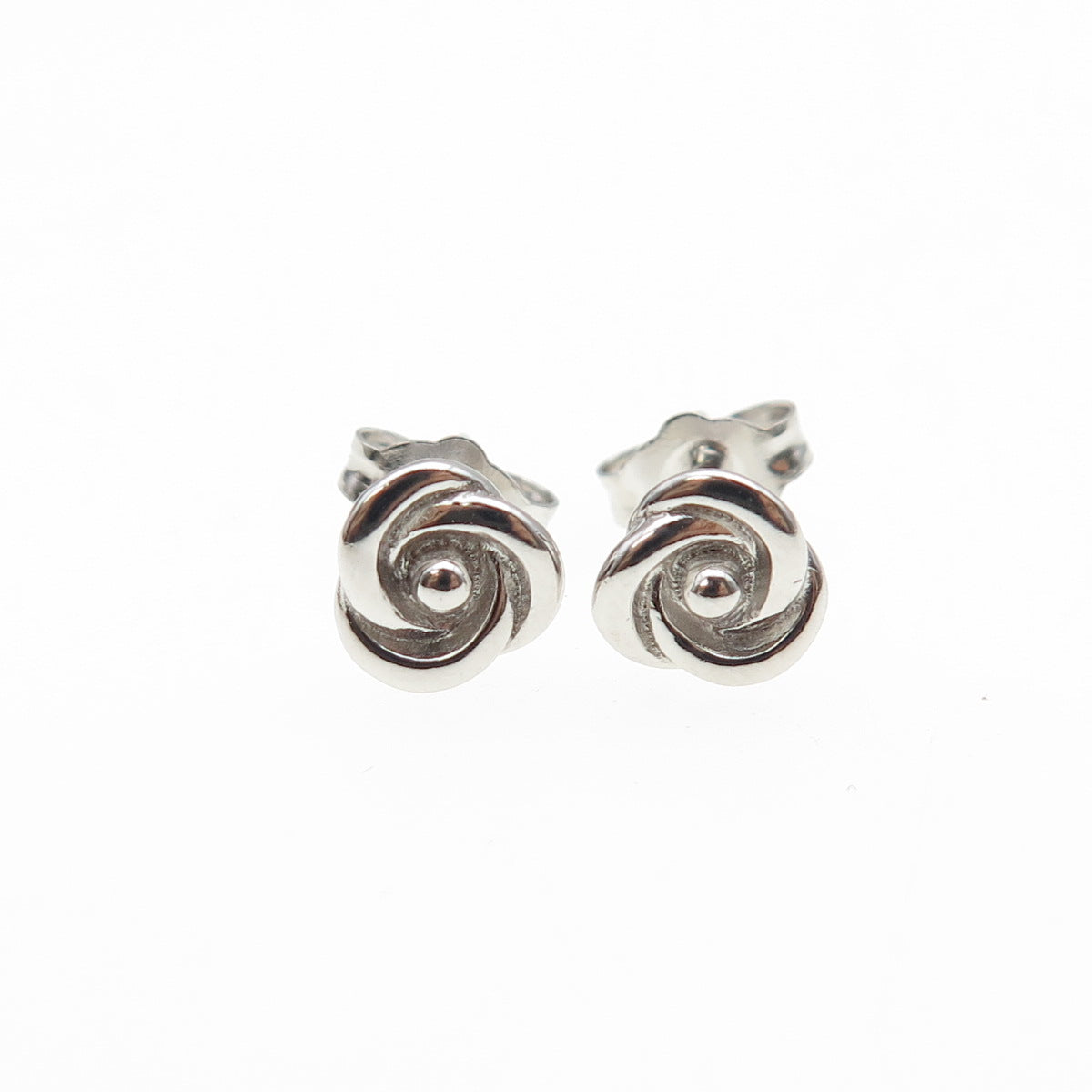 925 Sterling Silver Rose Flower Stud Earrings
