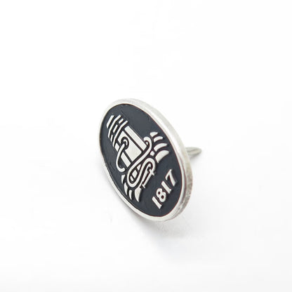 925 Sterling Silver Vintage Black Enamel 1817 Fire Hydrant Lapel Pin