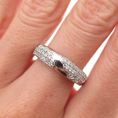 925 Sterling Silver Round-Cut C Z Ring Size 7.25