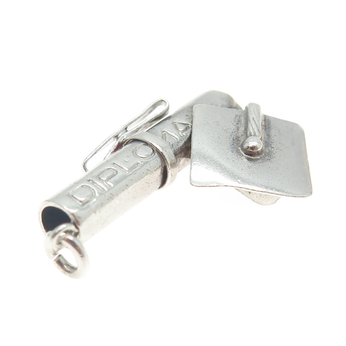 925 Sterling Silver Vintage Diploma Graduation Charm Pendant