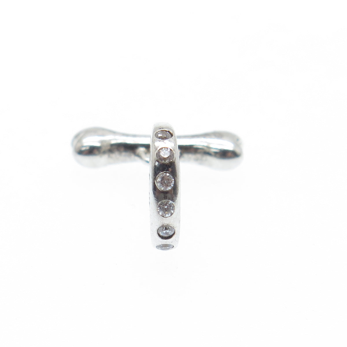 CHAMILIA 925 Sterling Silver C Z Dog Bone Dangle Charm