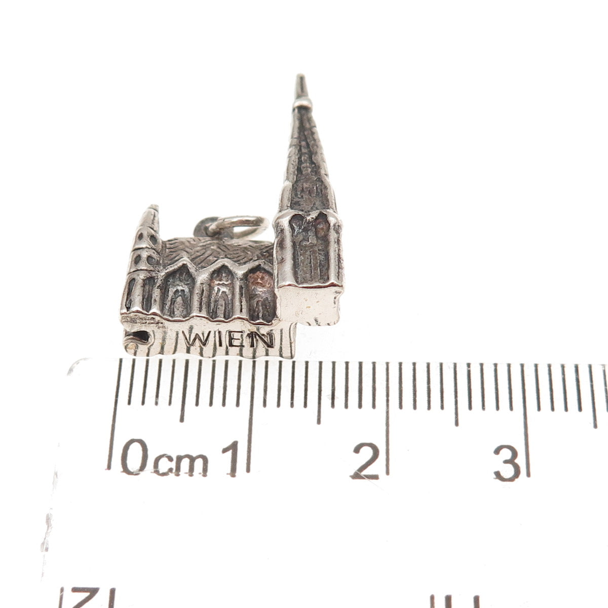 835 Silver Antique Art Deco St. Stephen's Cathedral Vienna 3D Charm Pendant