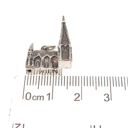835 Silver Antique Art Deco St. Stephen's Cathedral Vienna 3D Charm Pendant