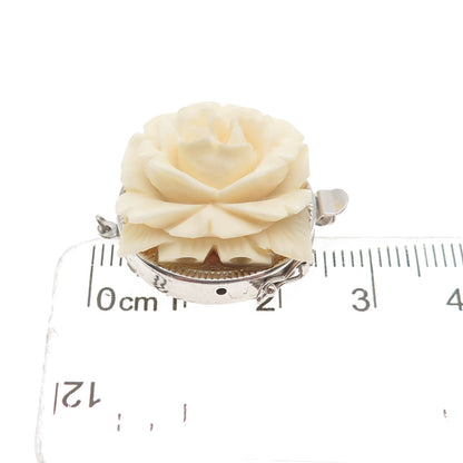 925 Sterling Silver Antique Art Deco Bracelet / Necklace Rose Box Lock Clasp