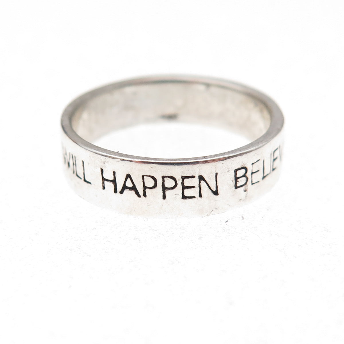 C. Winston Sterling Vintage Believe in Yourself & Magic Will Happen Ring Size 6