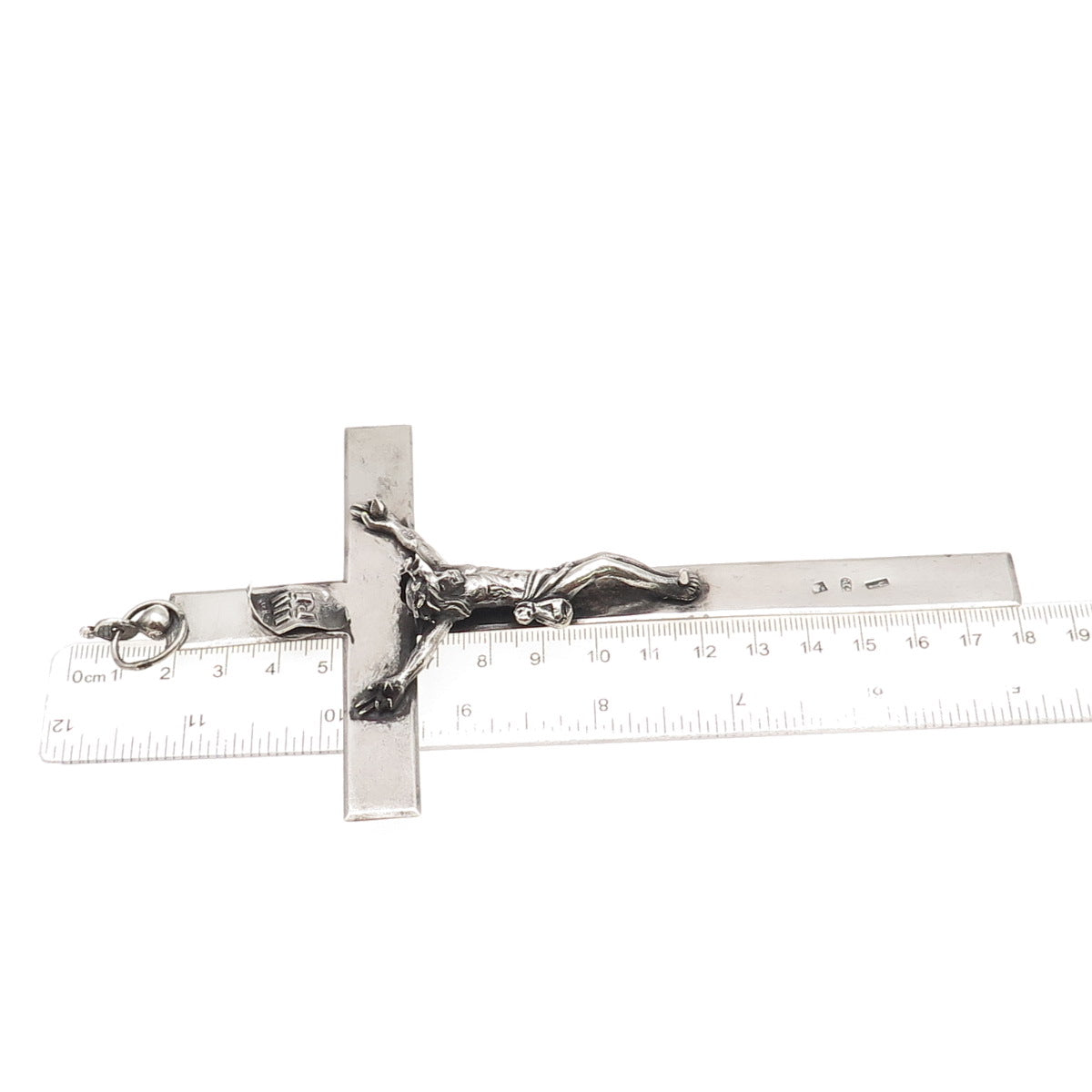 800 Silver Antique Victorian Italy Crucifix Cross Religious Large 46.6g Pendant