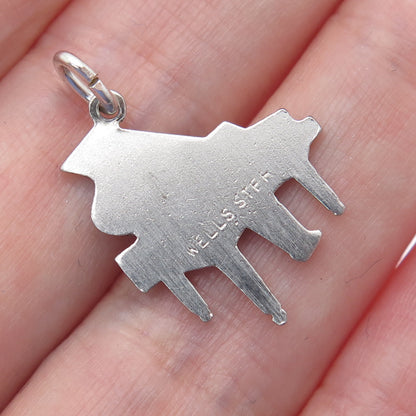 WELLS 925 Sterling Silver Vintage Grand Piano Minimalist Charm Pendant