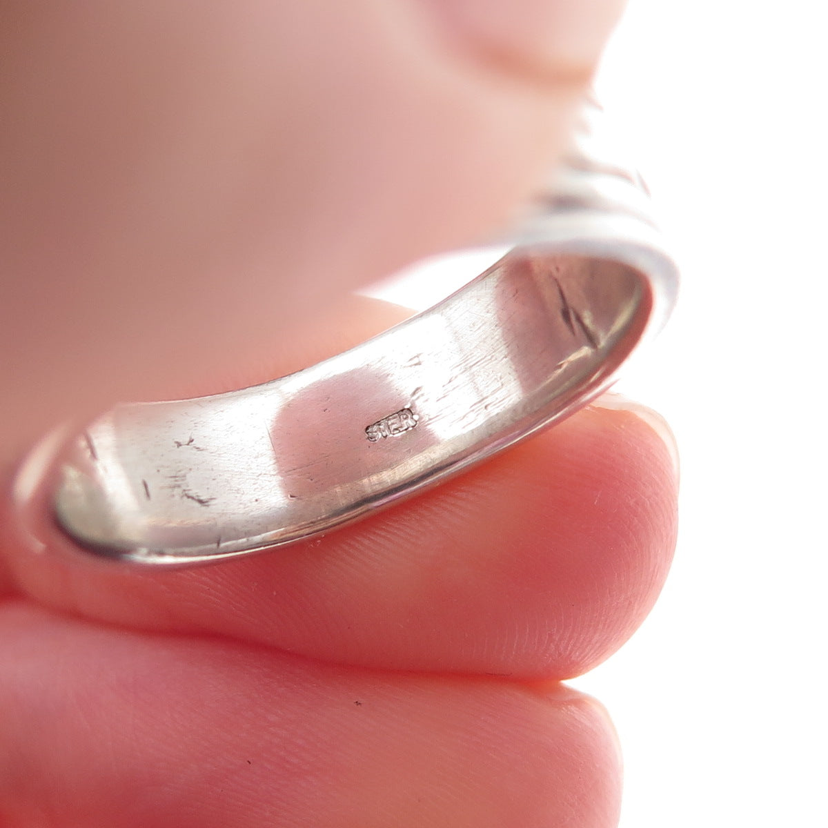 925 Sterling Silver Vintage Greek Maze Oxidized Band Ring Size 8.25
