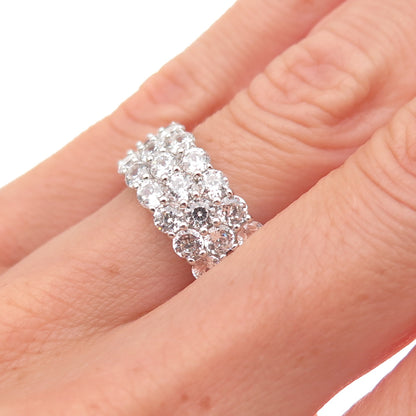 925 Sterling Silver Round-Cut C Z Ring Size 6.25