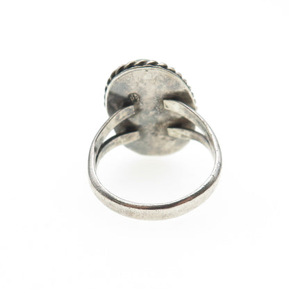 Old Pawn Sterling Silver Vintage Southwestern Royston Turquoise Ring Size 8.5
