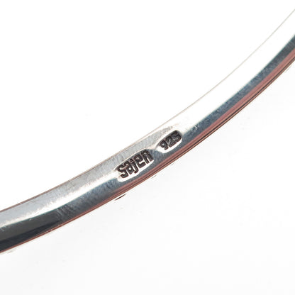 Sajen 925 Sterling Silver Vintage Modernist Swirl Choker Necklace 14-16"