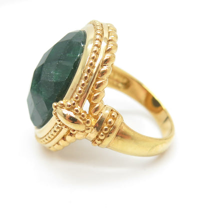 CHAPAL ZENRAY Sterling Silver Gold Plated Vintage Ruby Zoisite Ring Size 5.75
